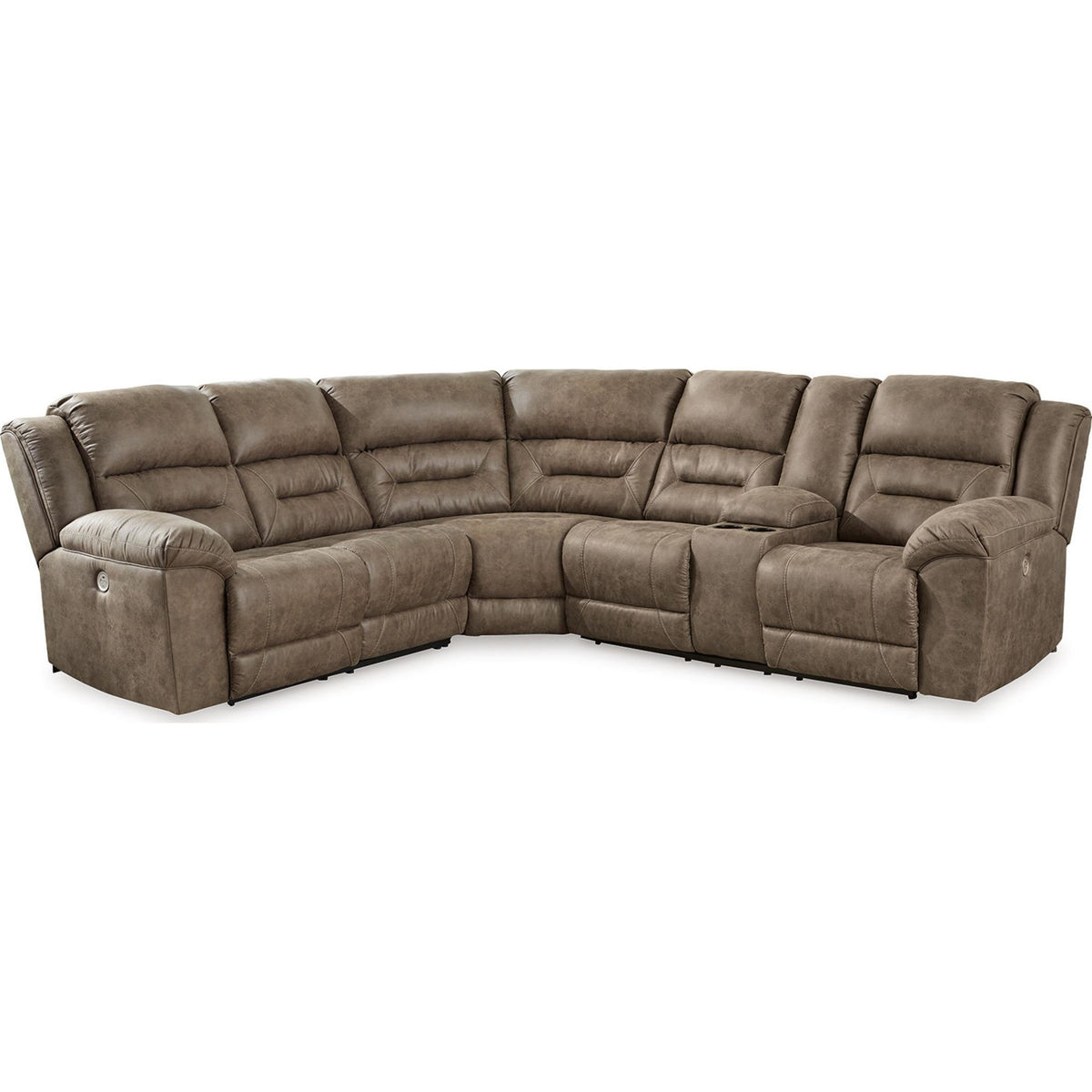 Ravenel 3 Piece Power Reclining Sectional - Fossil - Right Facing