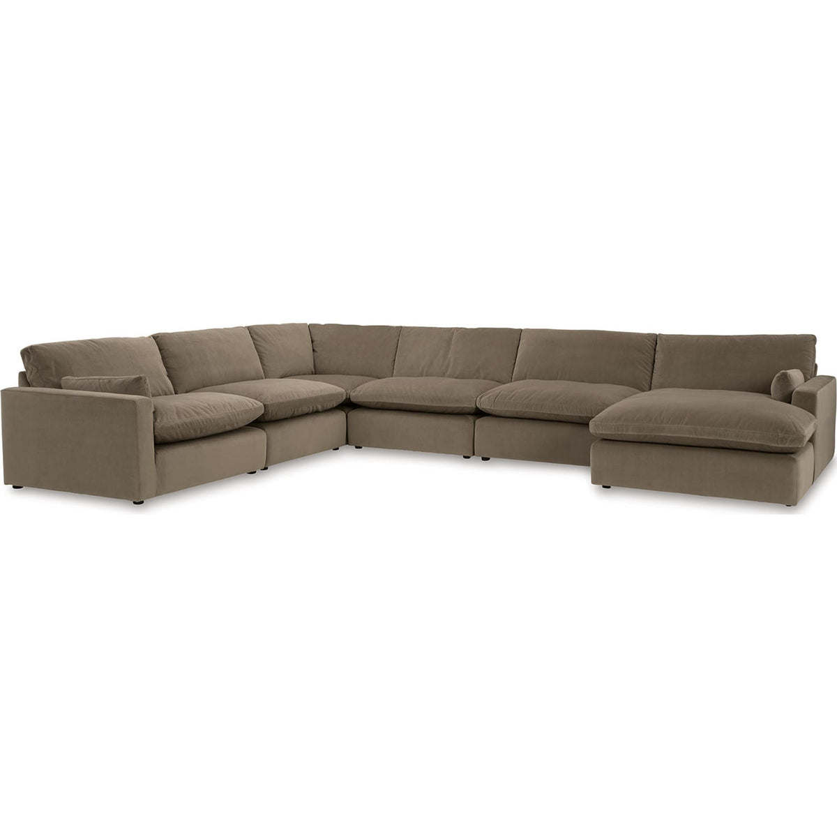 Sophie 6 Piece Modular Sectional with Chaise - Cocoa - Right