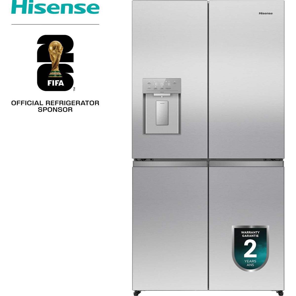 Hisense 36-in 22.6 cu. ft. Stainless Steel 4-Door Refrigerator