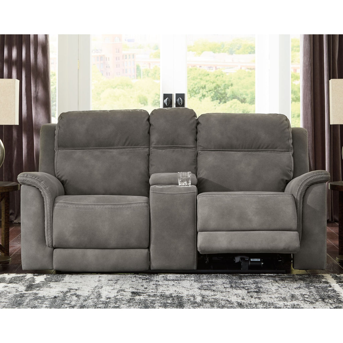 Next-Gen Durapella Power Reclining Loveseat Console with