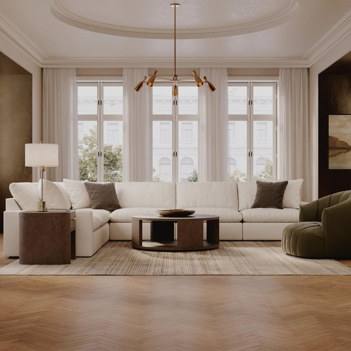 Whitehaven-Exclusive 6 Piece Modular Sectional - Oyster