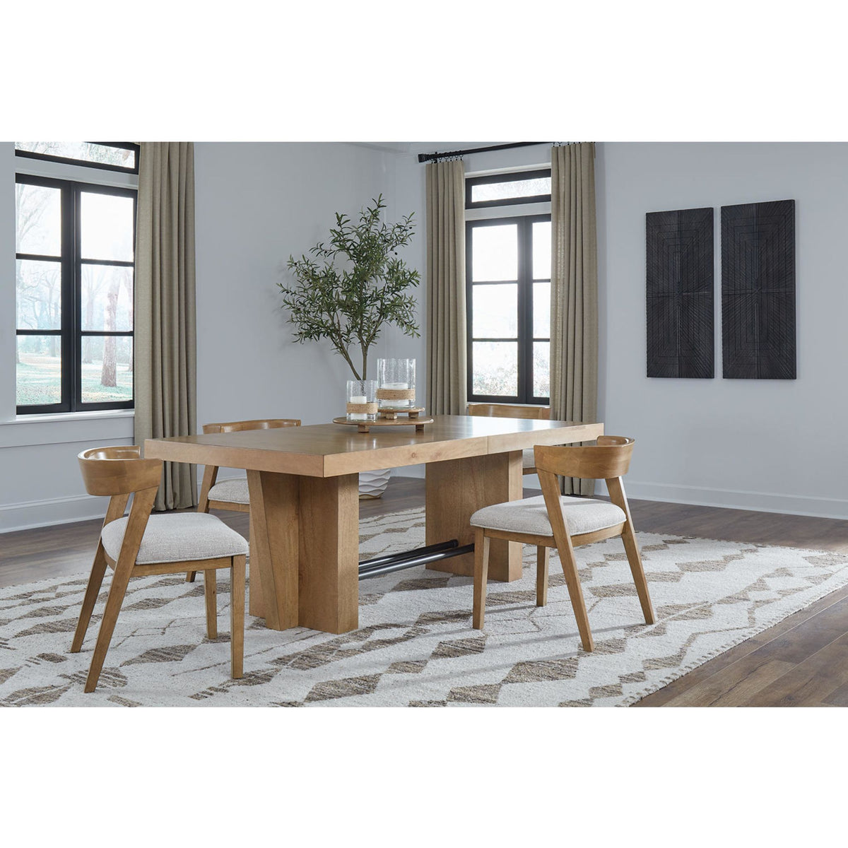 Kristiland-Exclusive Dining Set - Light Brown - 5 - Piece