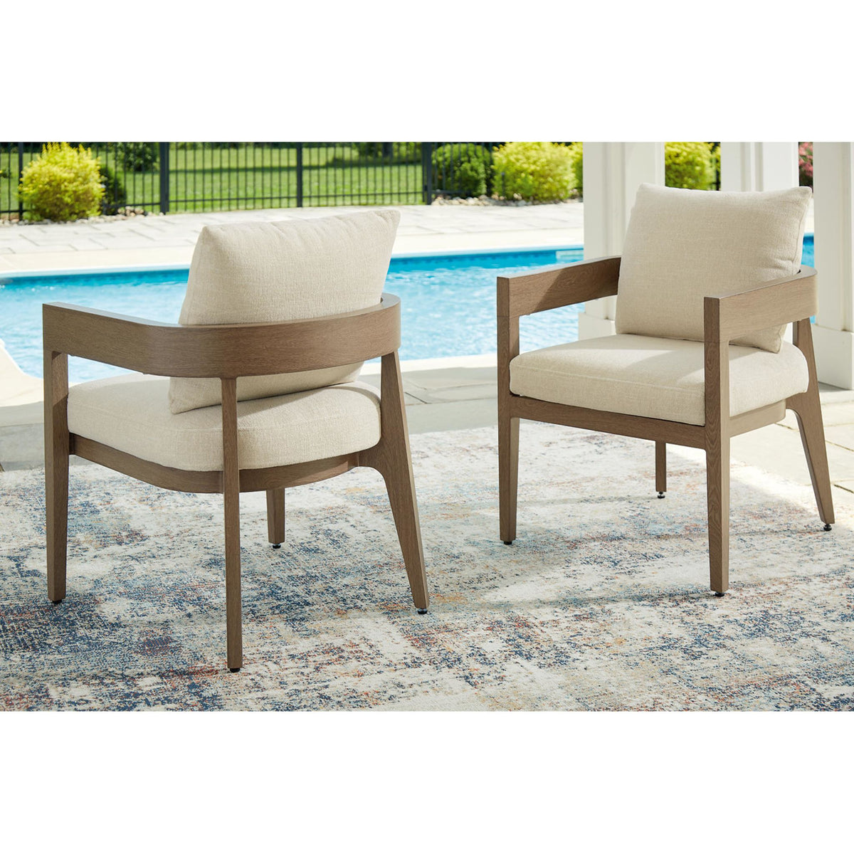 Serene Bay Outdoor Arm Chair with Cushion (set of 2) | Ashley Canada