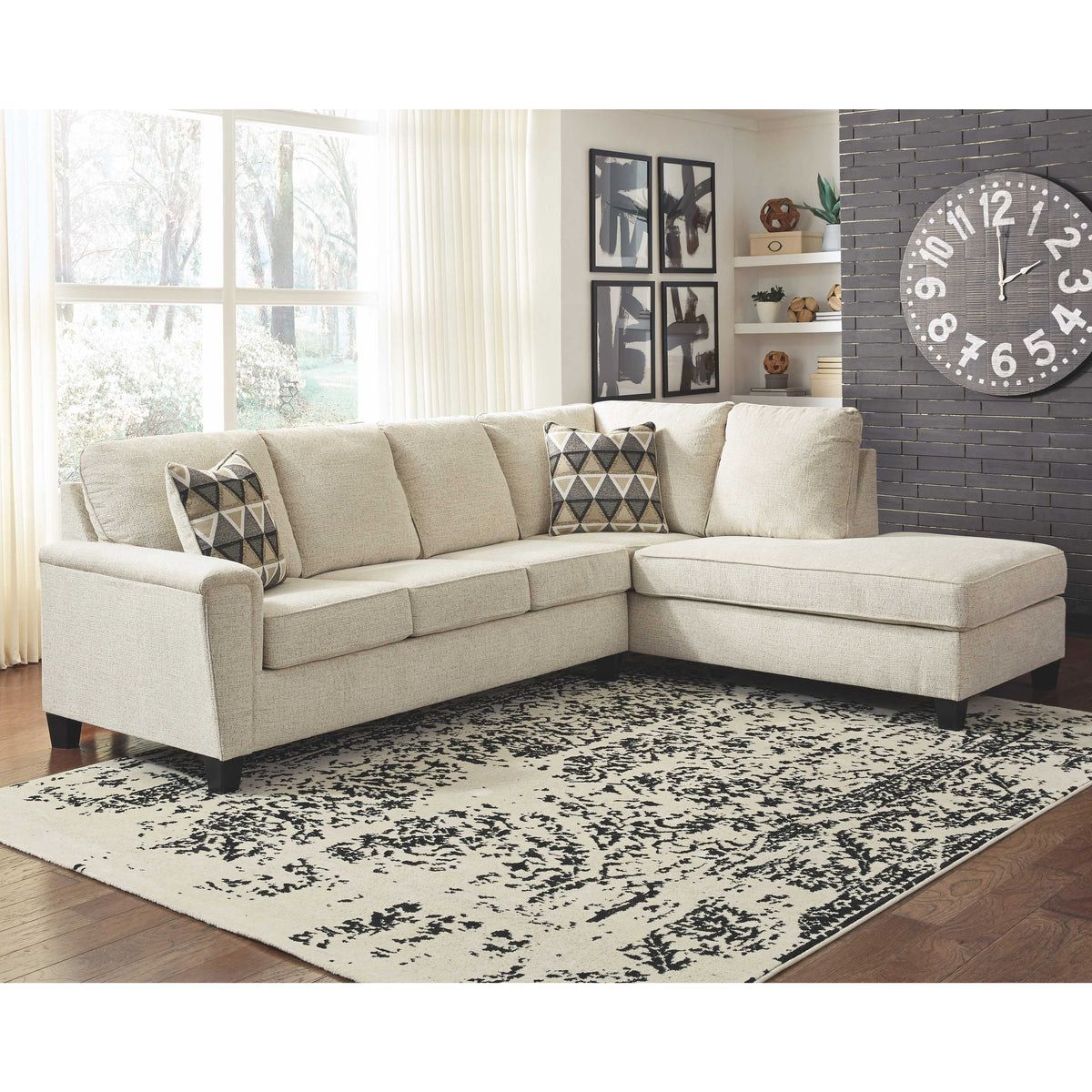Abinger 2 Piece Sectional with Chaise - Natural - Right Facing