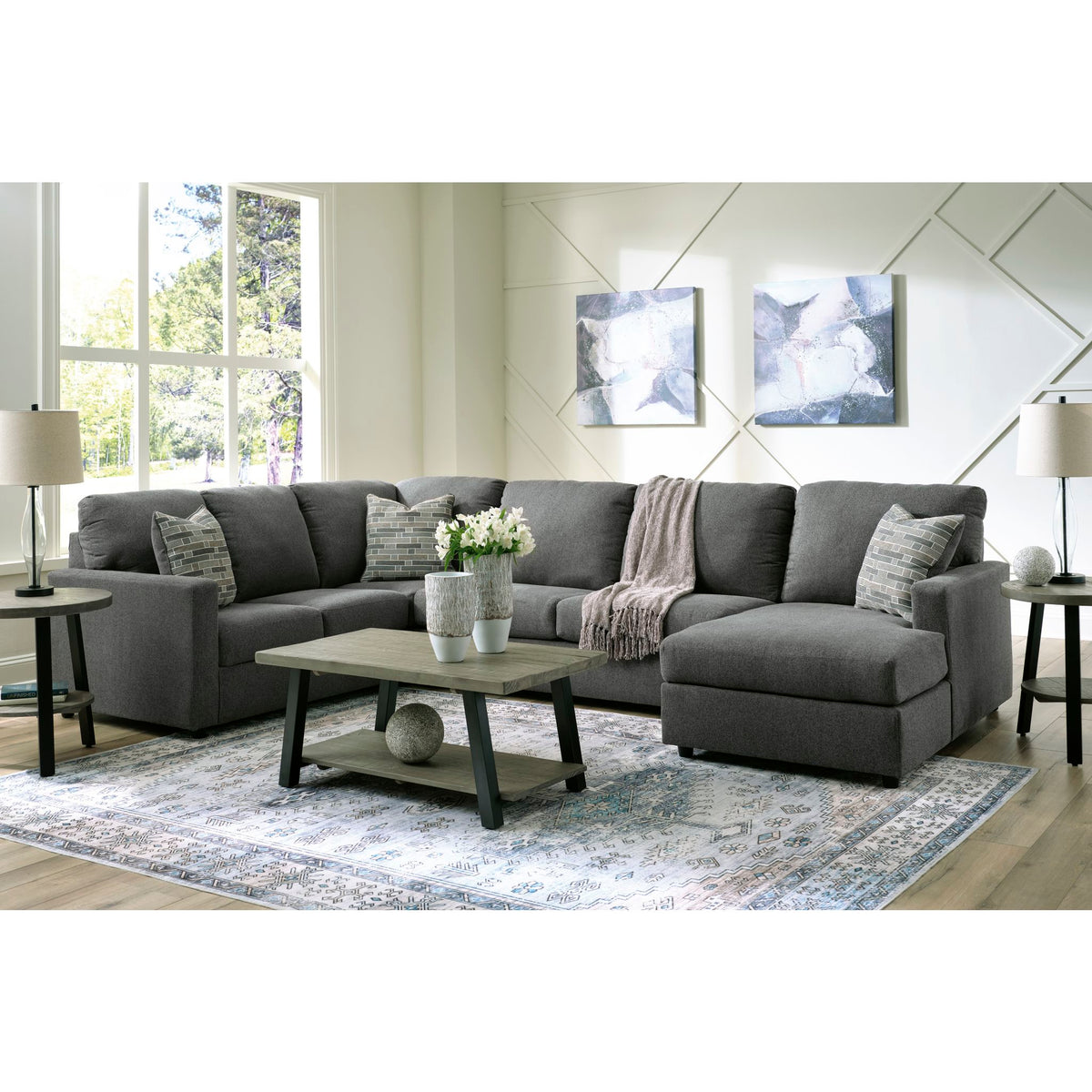 Edenfield 3 Piece Sectional - Charcoal - Right Facing – Edenfield