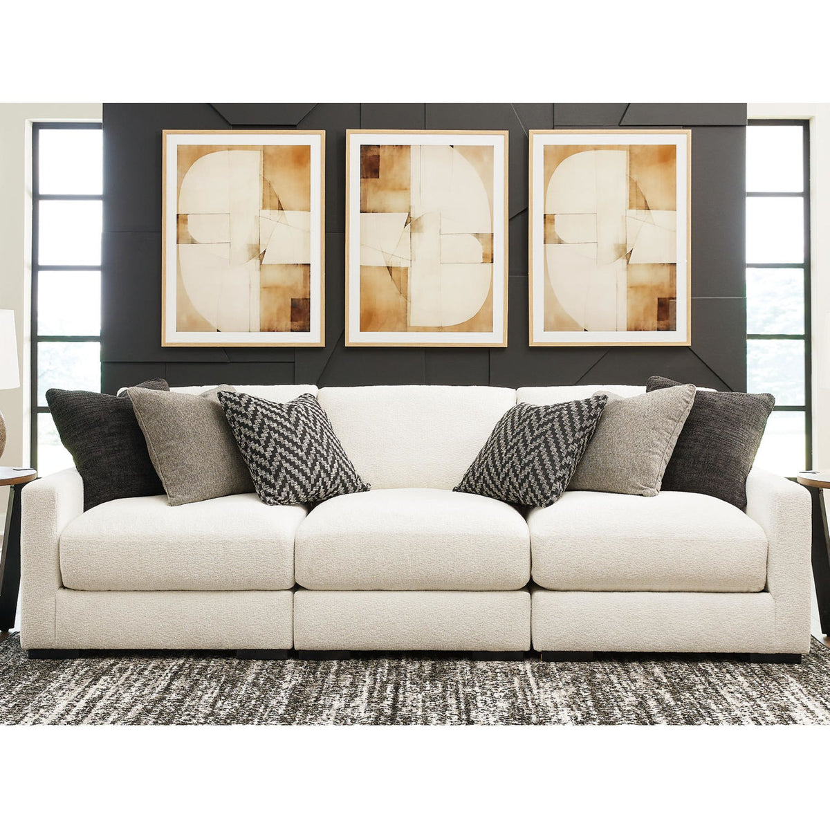 Elissa Court-Exclusive 3 Piece Modular Sectional - Vanilla