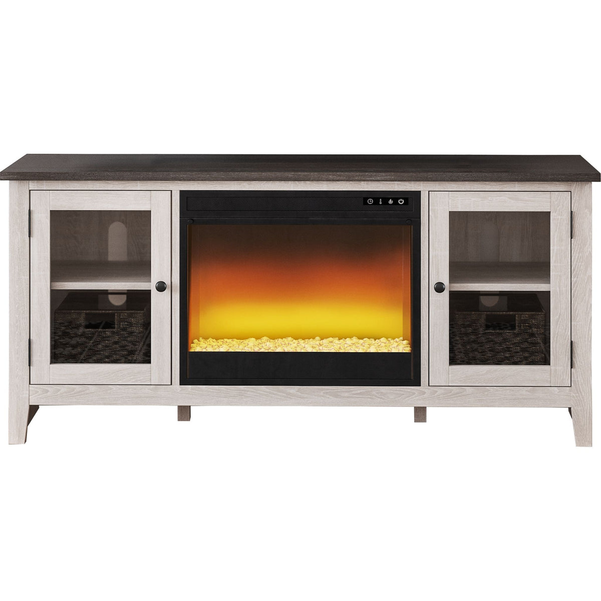 Dorrinson tv deals stand with fireplace