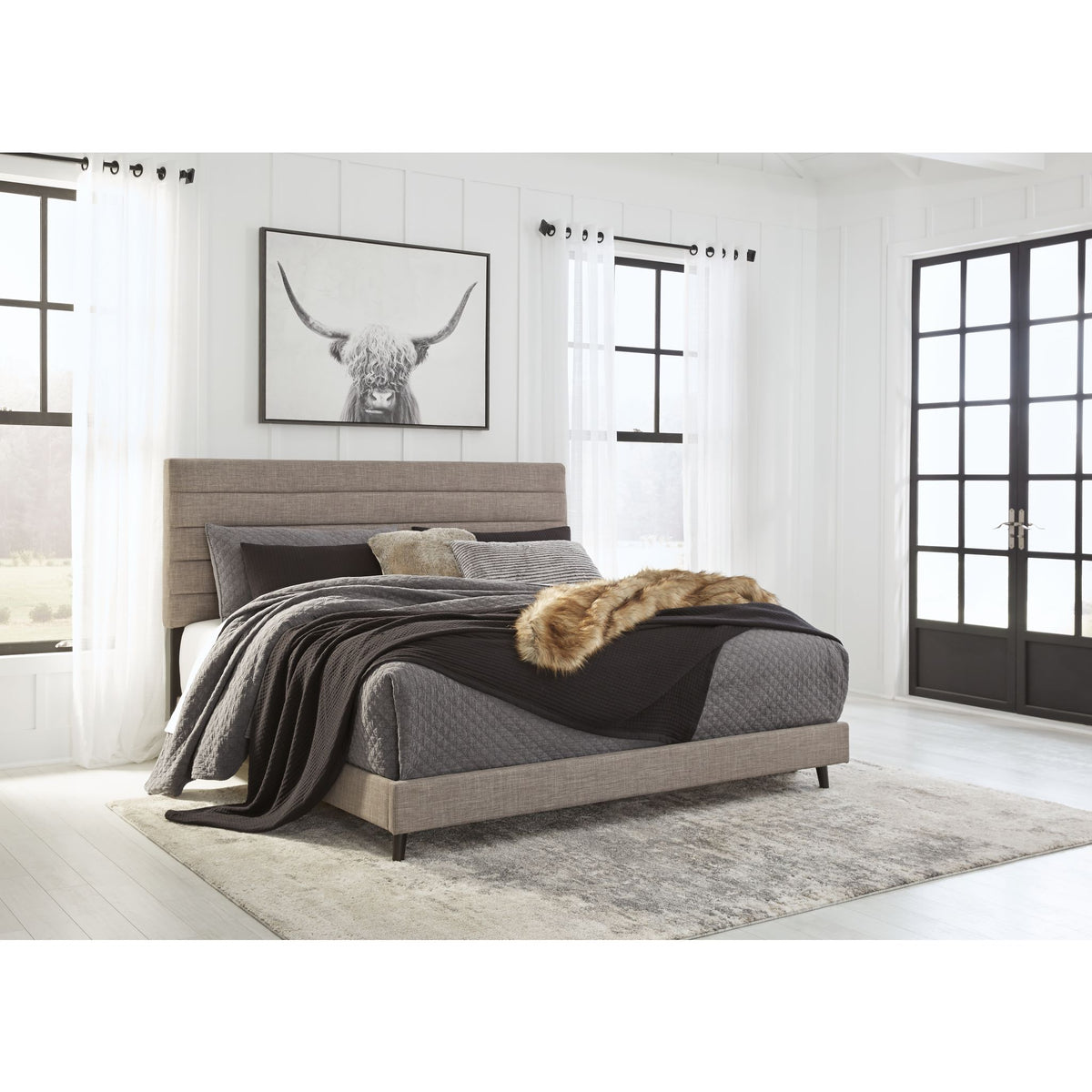 Vintasso Upholstered King Bed Ashley Canada