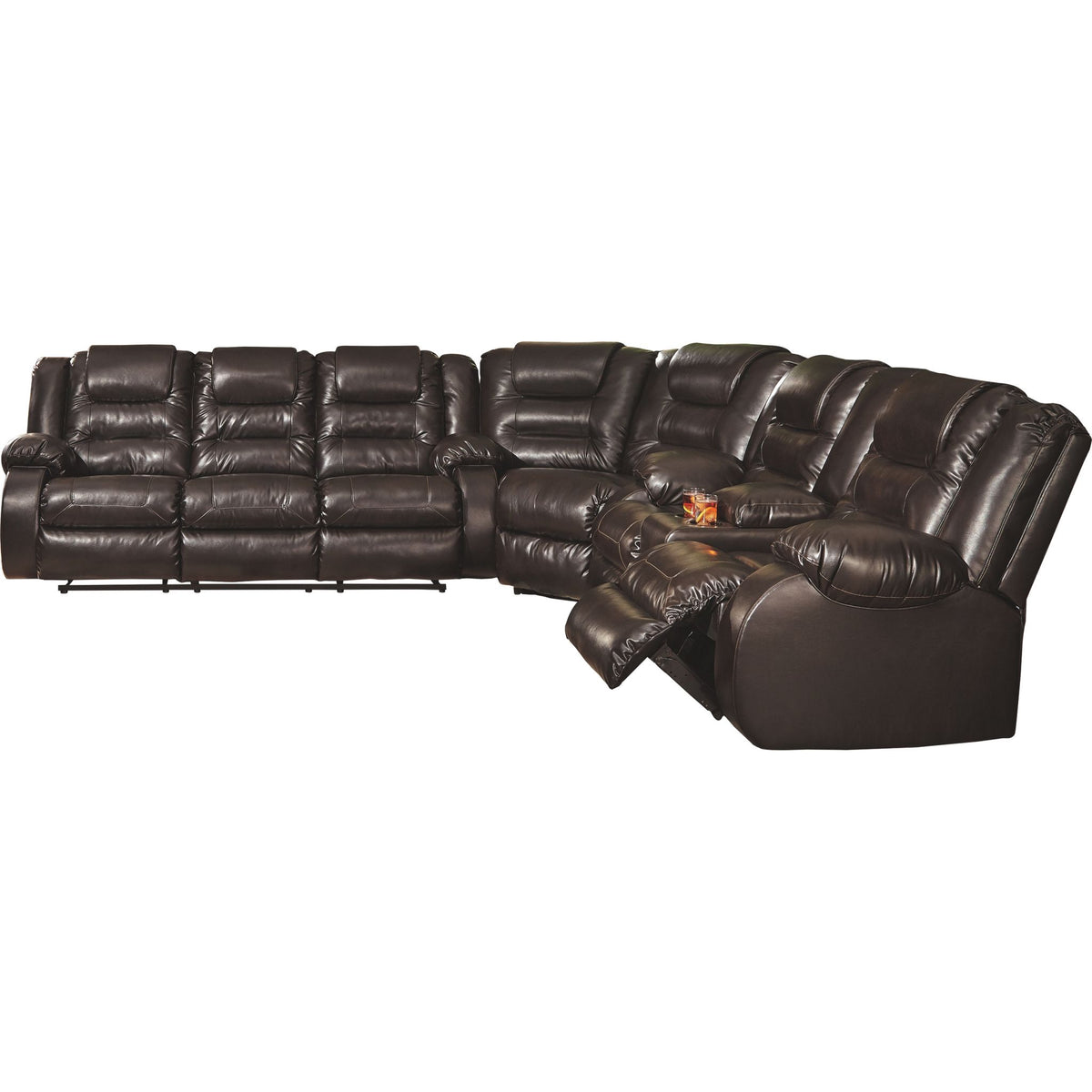 Vacherie chocolate deals double reclining sectional