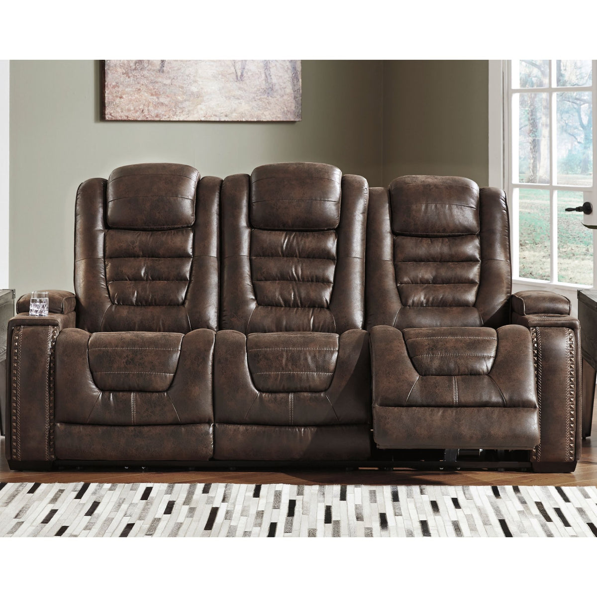 Game Zone Power Reclining Sofa with Adjustable Headrest Ashley
