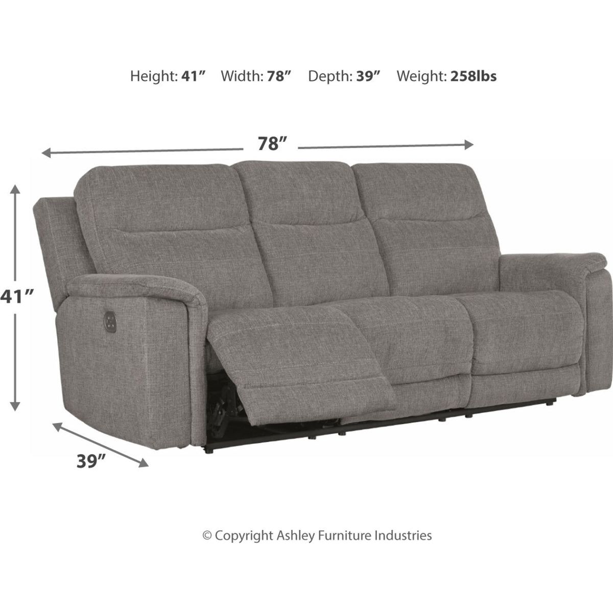 Mouttrie Power Reclining Loveseat with Console/ADJ HDRST Ashley Canada