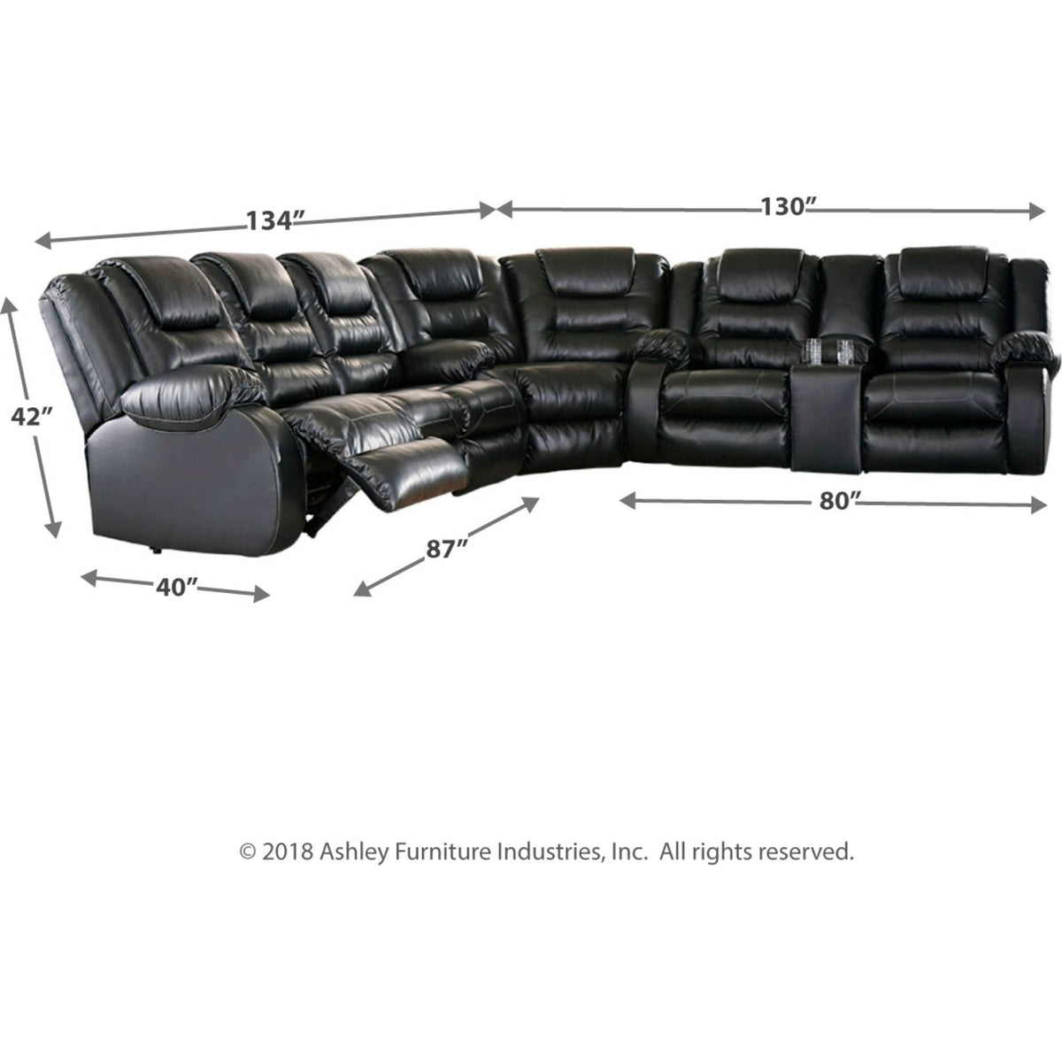 Ashley vacherie store reclining sectional