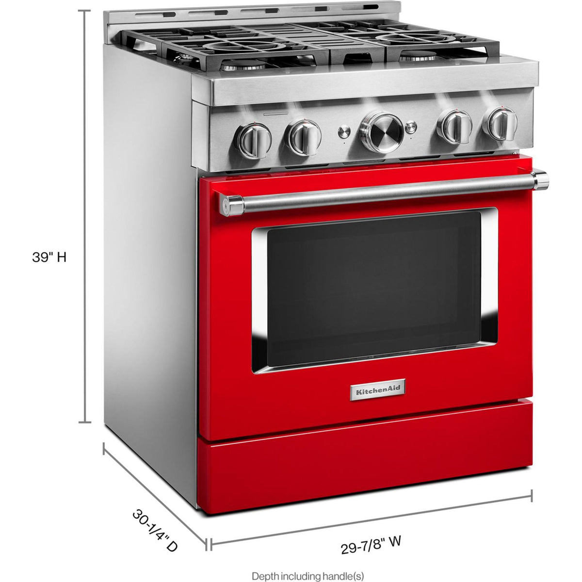 KitchenAid 30'' Smart Commercial-Style Gas Range with 4 Burners
