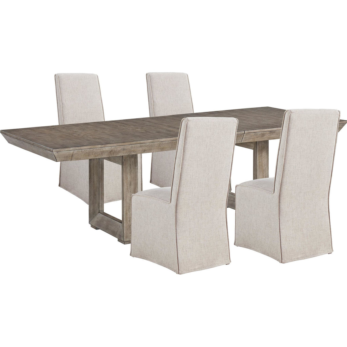 Langford-Exclusive Dining Set - Light Grayish Brown - 5 - Piece
