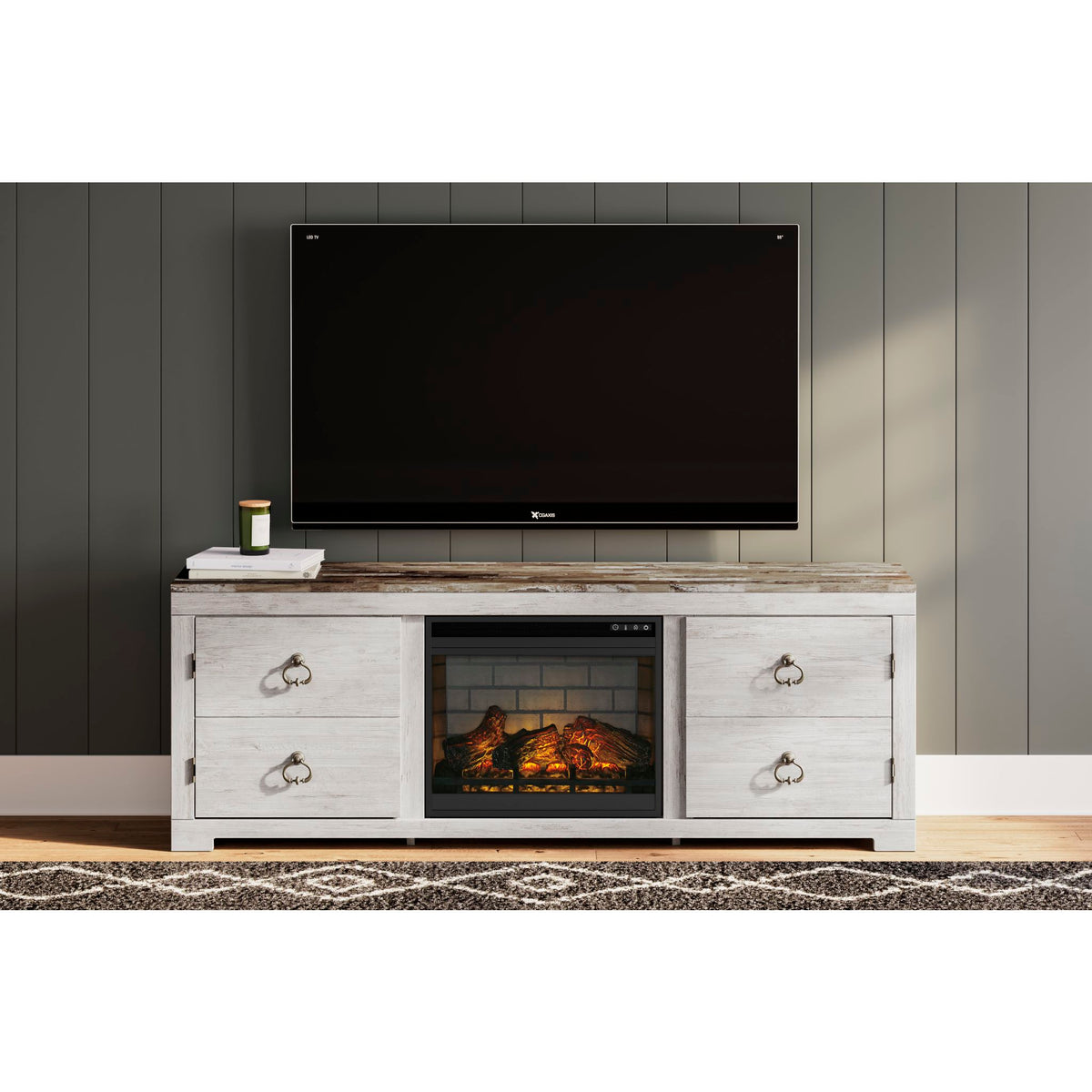 Willowton TV Stand with Fireplace | Ashley Canada