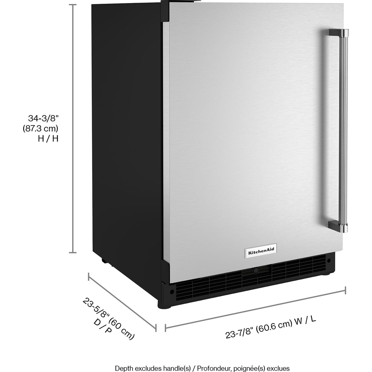 KitchenAid ® 24" Undercounter Refrigerator with Stainless Steel Door