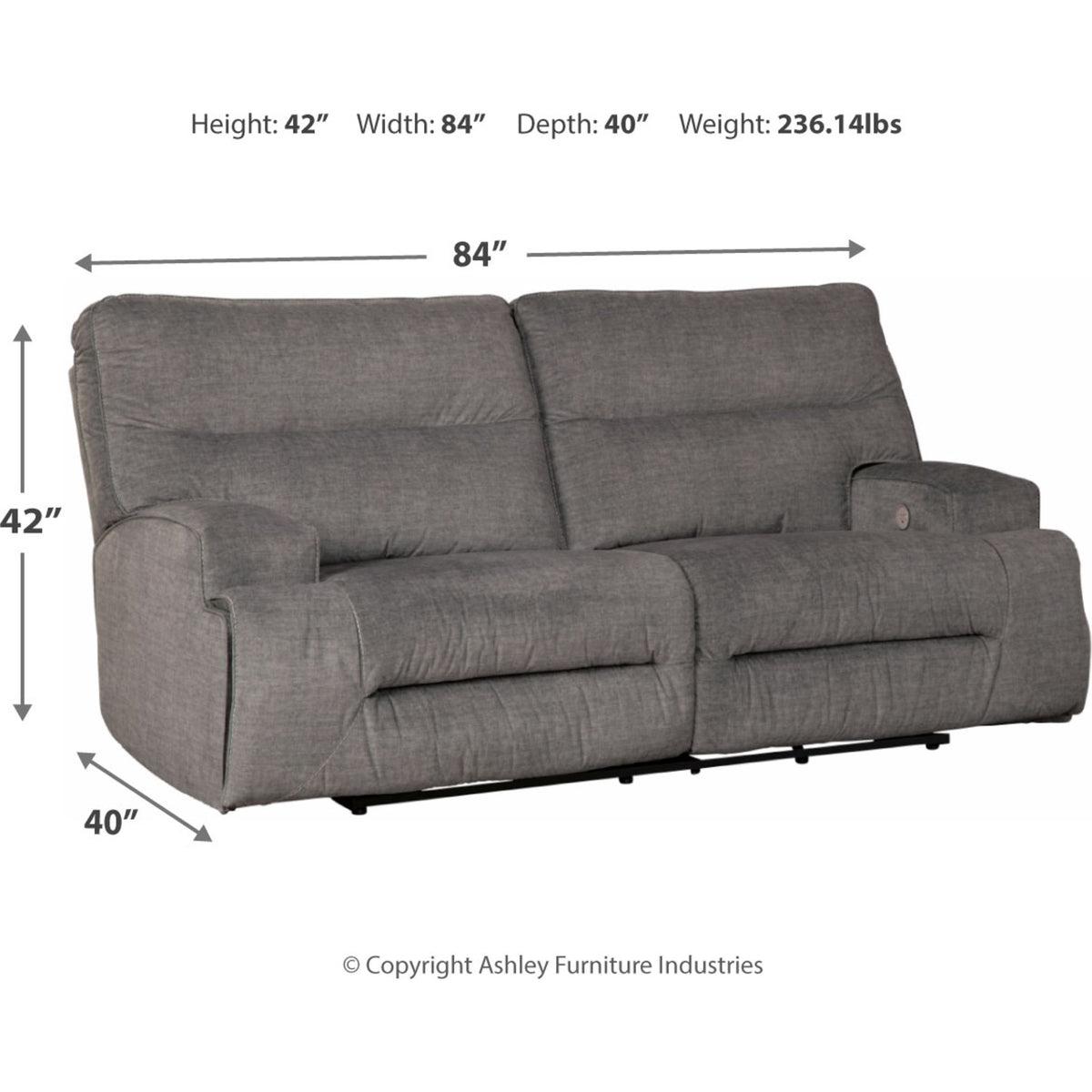 Coombs Reclining Sofa with Power Ashley Canada