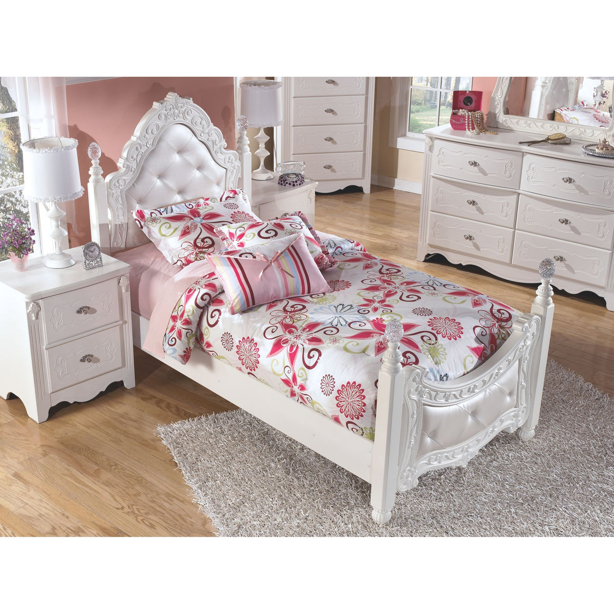 Ashley exquisite twin poster outlet bed