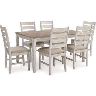 Skempton Dining Set - White-Light Brown - 7 - Piece – Skempton