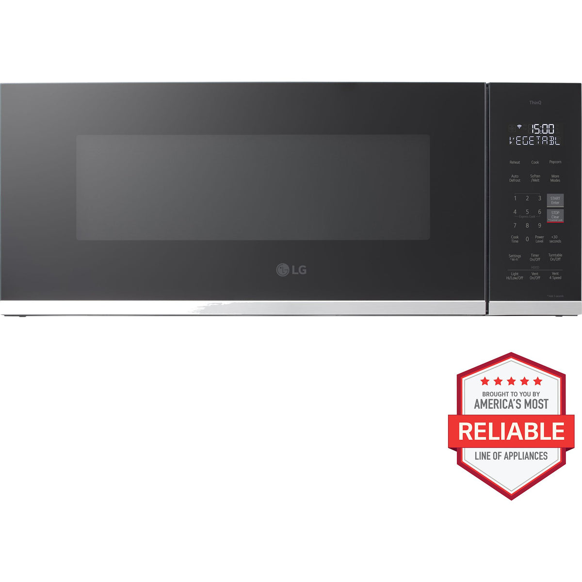 LG 1.3 cu. ft. Smart Low Profile Over-the-Range Microwave Oven - Stain ...