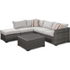 Outdoor Cherry Point Loveseat Sectional with Table and Ottoman