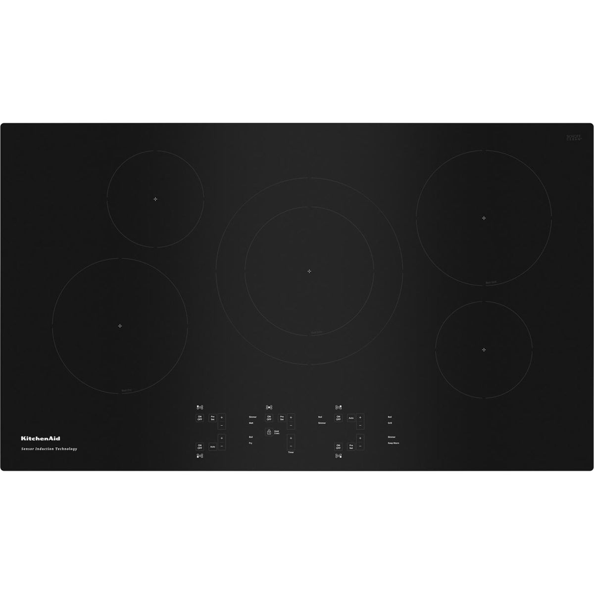KitchenAid 36-Inch 5-Element Sensor Induction Cooktop -Black (KCIG556J ...