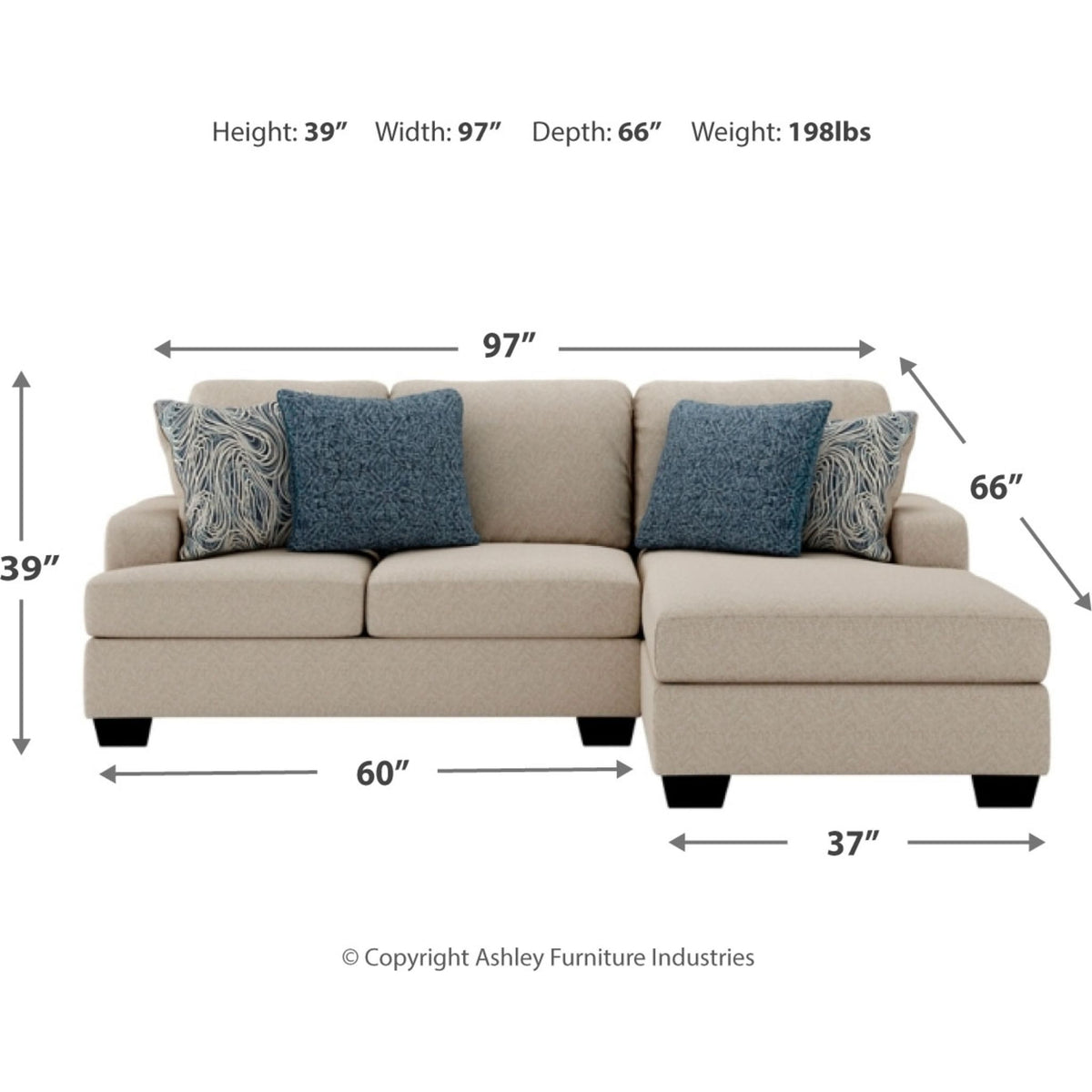 EnolaEXCLUSIVE 2 Piece Sofa Chaise Ashley Canada