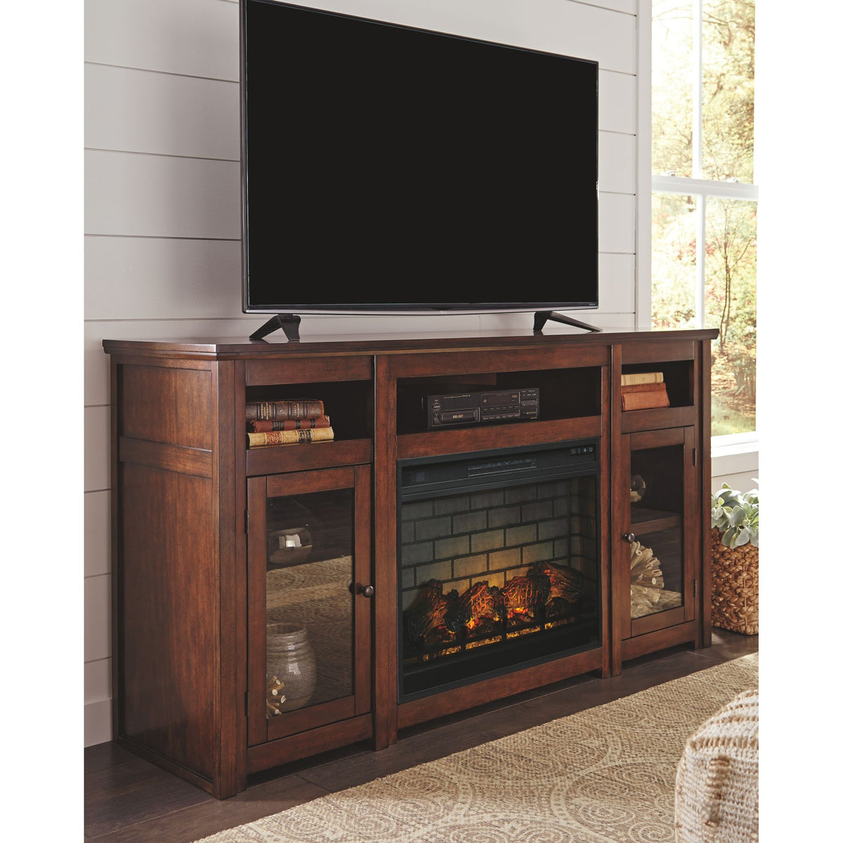 Harpan Tv Stand With Fireplace Ashley Canada