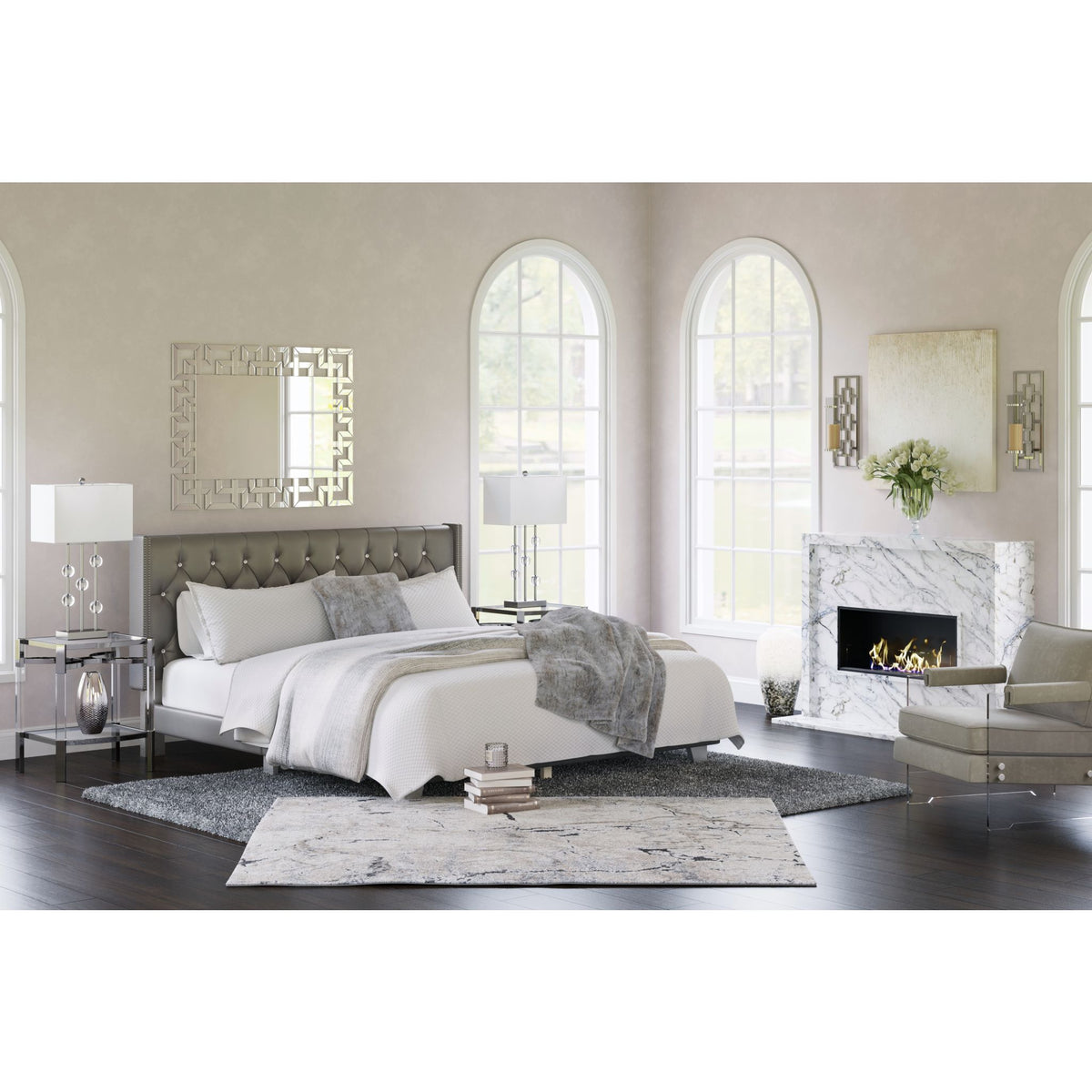 Vintasso Upholstered King Bed Ashley Canada